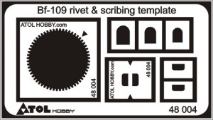 Bf-109 rivet & scribing template 48 004